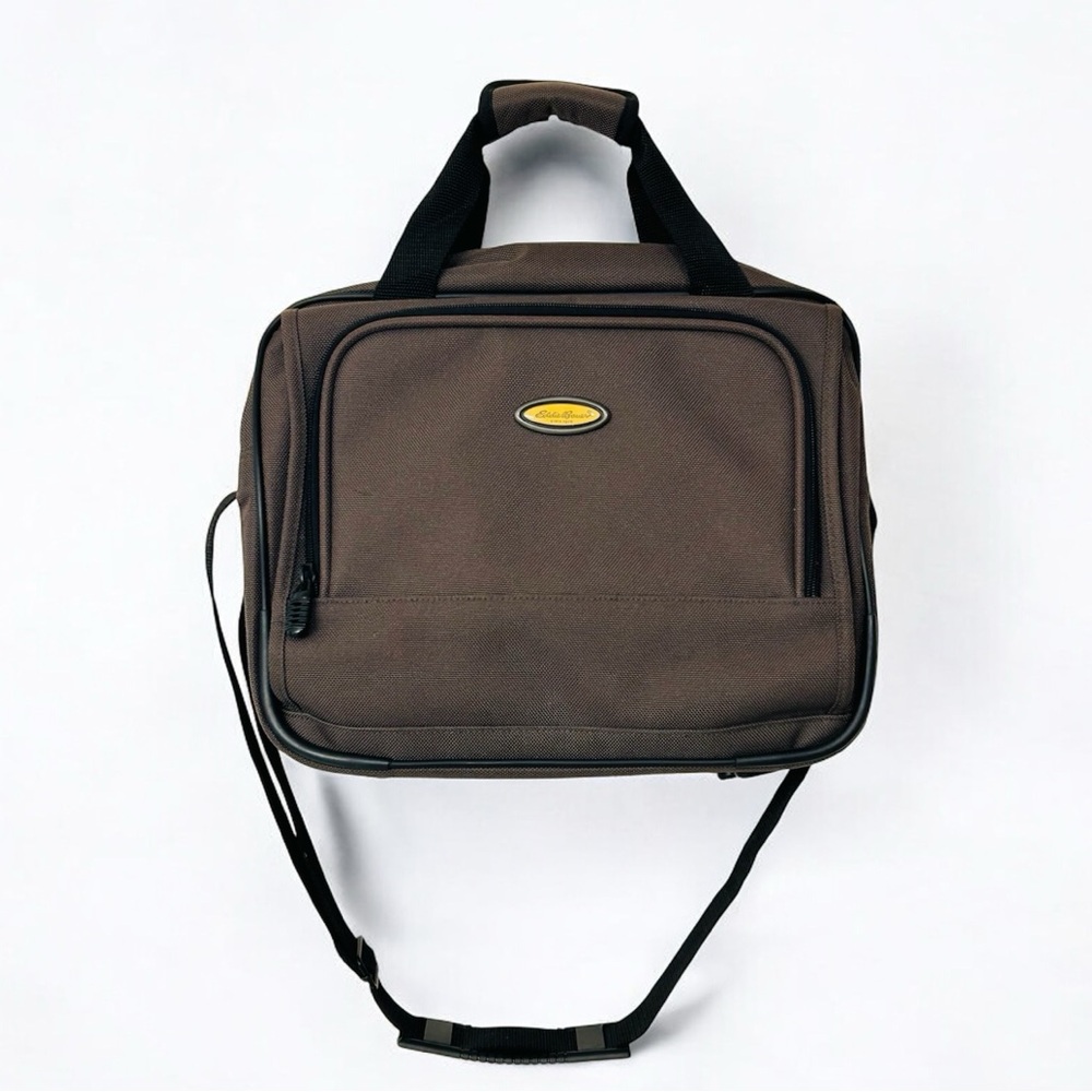 Eddie Bauer Messenger Duffel Army Green Canvas Laptop Briefcase Shoulder Strap